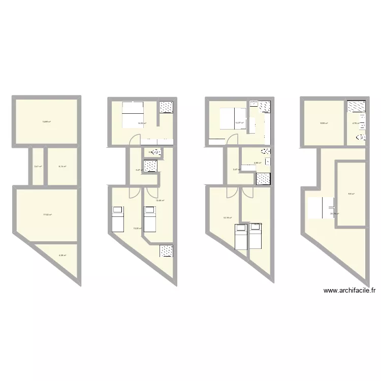 Joncour Etage 1. Plan de 19 et 179 m² Joncour Etage 1. Plan de 19 et 179 m²