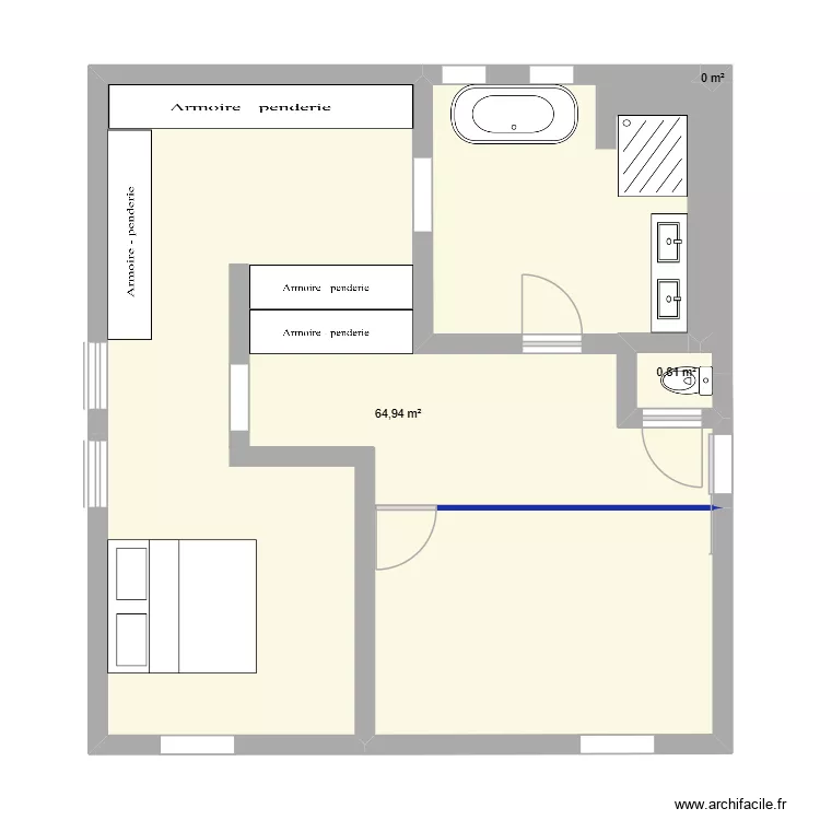 Embourg3. Plan de 3 pièces et 66 m² Embourg3. Plan de 3 pièces et 66 m²