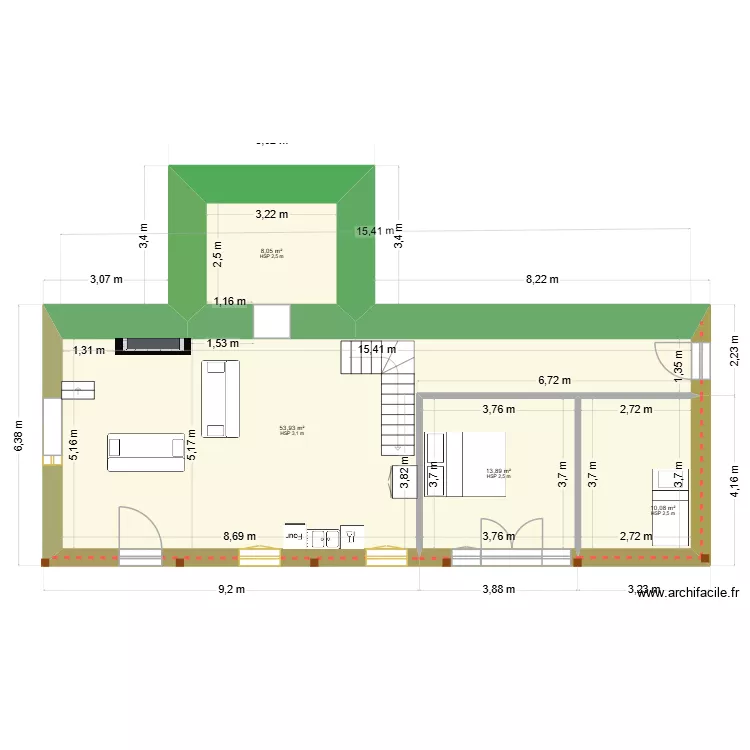 gite 4. Plan de 4 pièces et 86 m²
