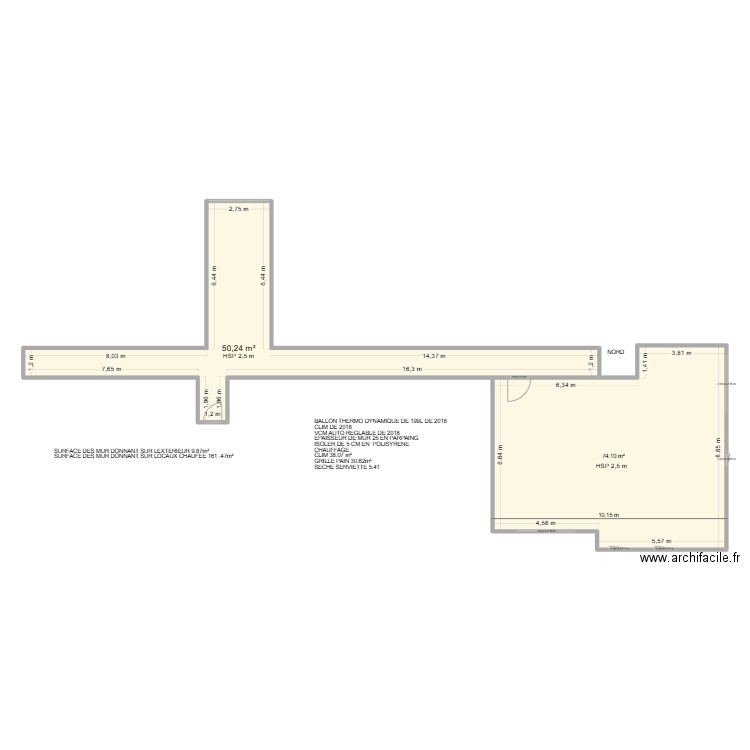 DPE VERGEZE. Plan de 2 pièces et 127 m2