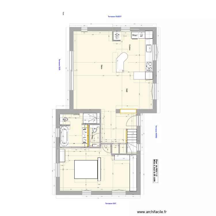 PLAN DU RDC 1.4 Chambre Parent. Plan de 