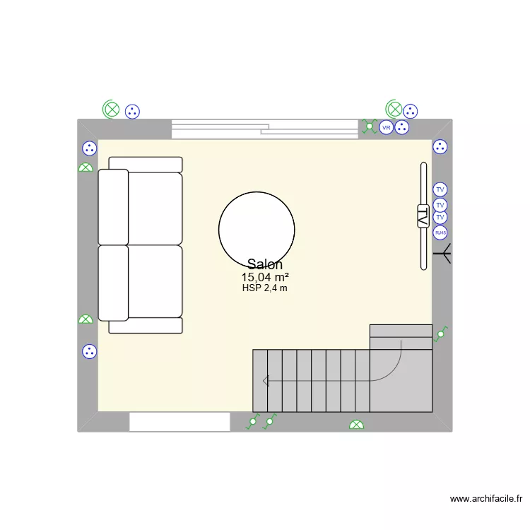 extension. Plan de 3  et 32 m²