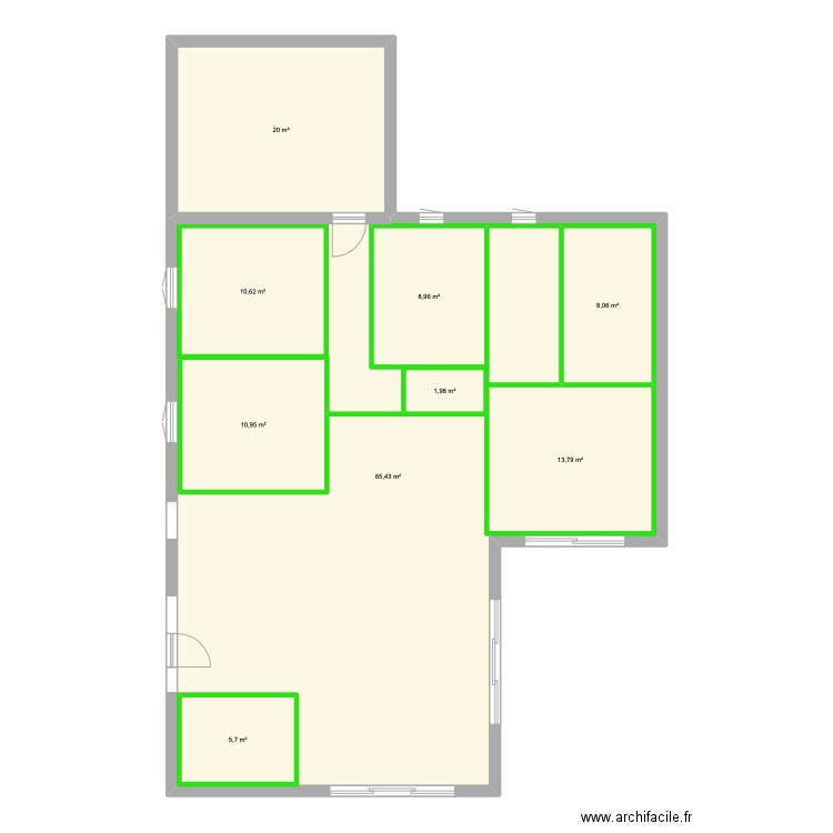 plan 4.0. Plan de 9 pièces et 211 m2