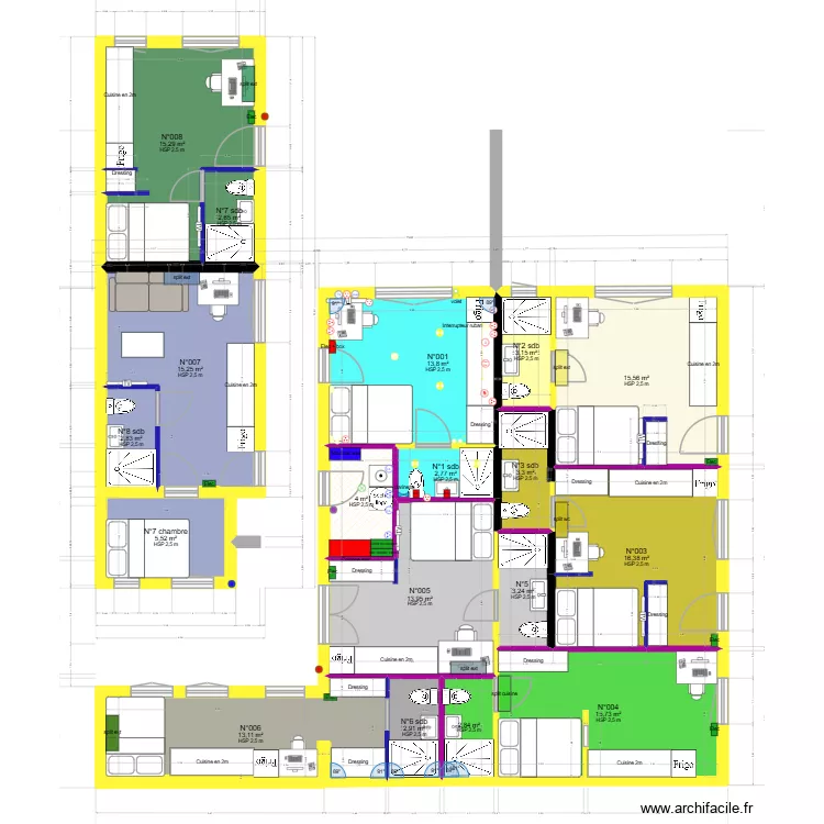 Saint-agne RDC elec. Plan de 18 Pièces et 152 m²