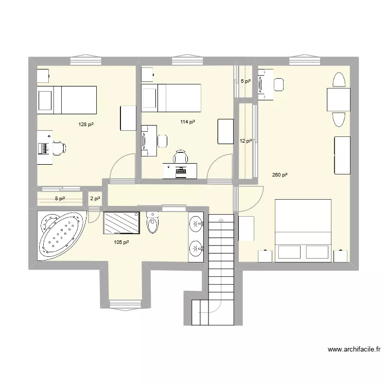 FG-46B1. Plan de 8  et 59 m²