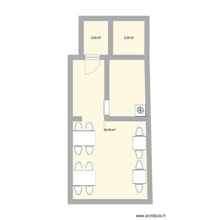 Test bis. Plan de 3 pièces et 36 m2