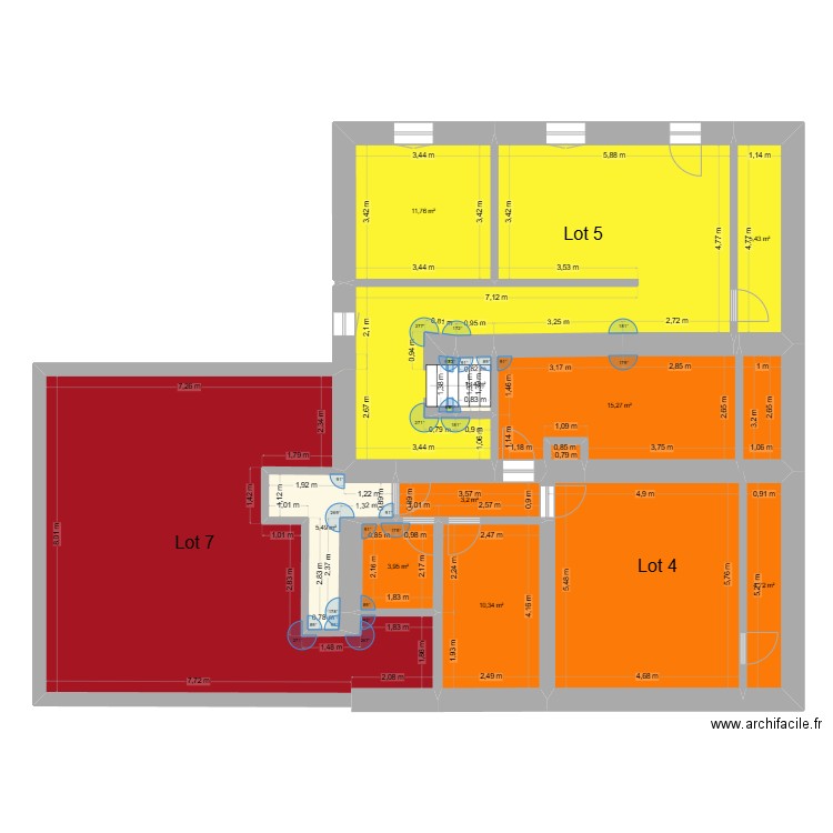 Challex étage 1. Plan de 12 pièces et 186 m2