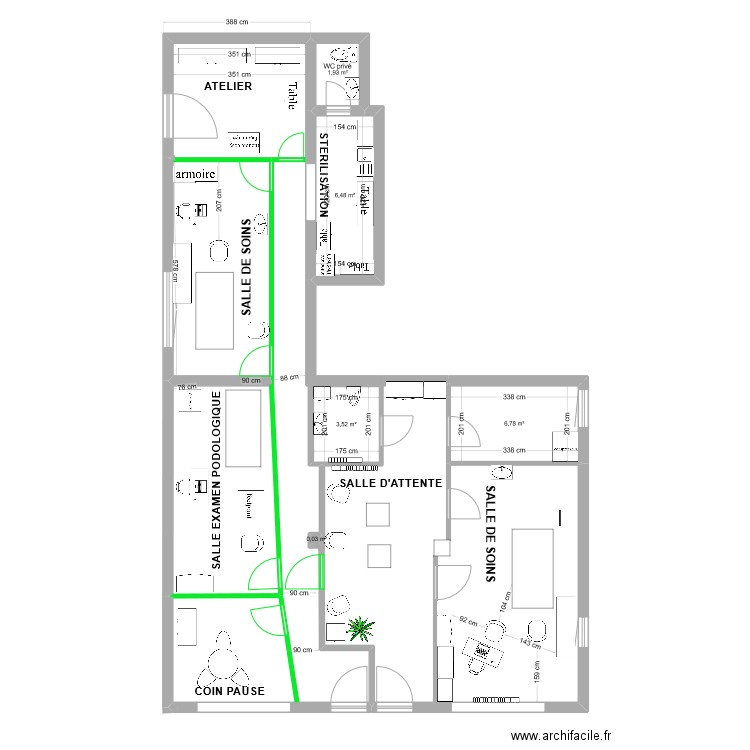 aménagement cabinet . Plan de 0 pièce et 0 m2