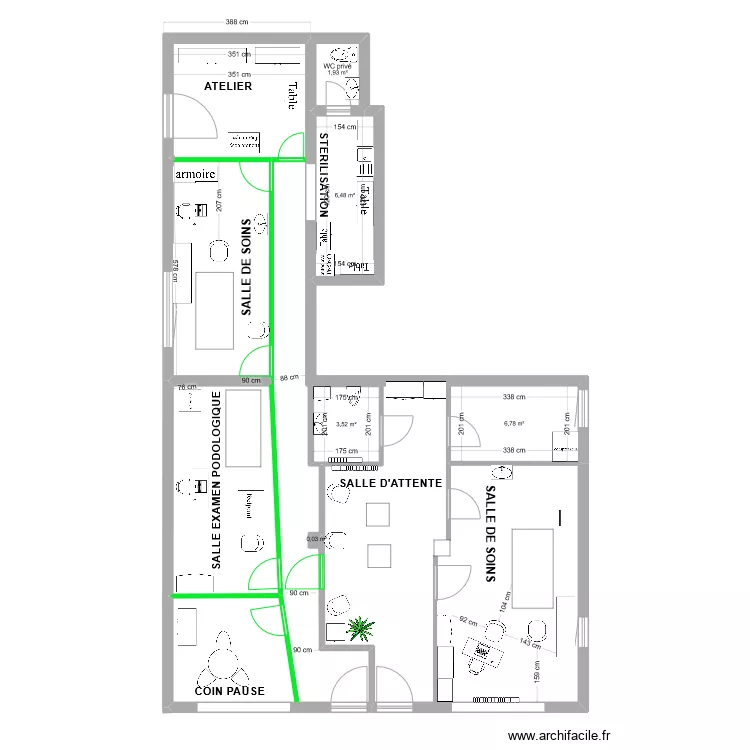 am&eacute;nagement cabinet . Plan de 