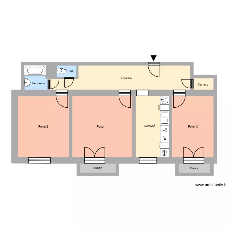 Porubsk&aacute; 825, byt 7. Plan de 16  et 198 m²