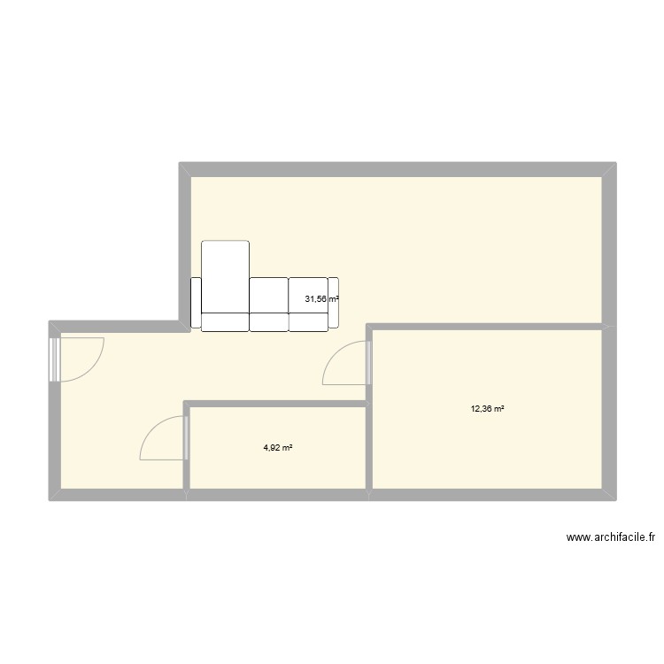 STOTZ. Plan de 3 pièces et 49 m2