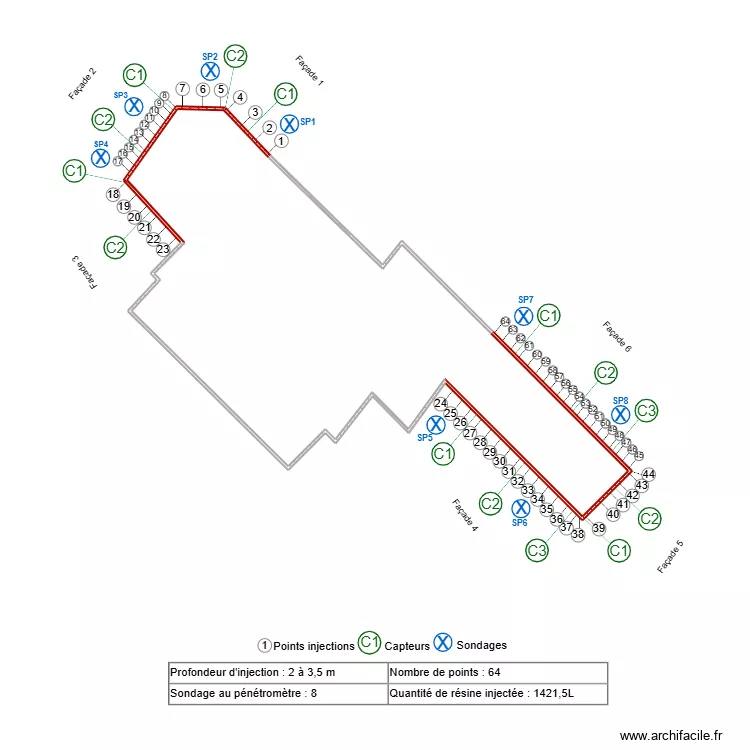 Laurent chalet. Plan de 1  et 39 m²