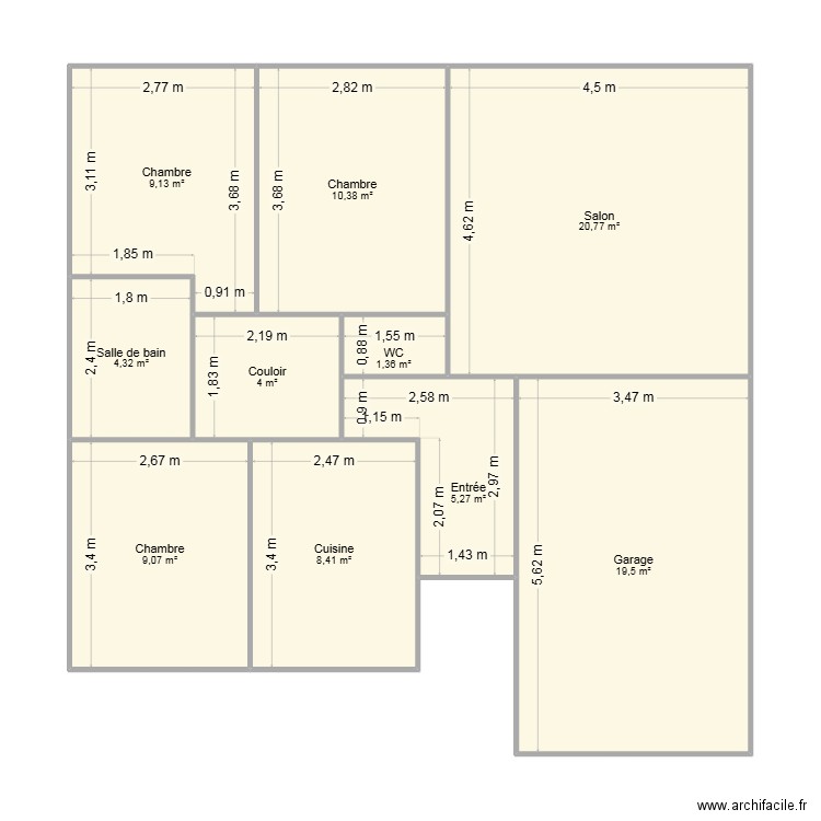 MAISON BIGANOS v2. Plan de 10 pièces et 92 m2