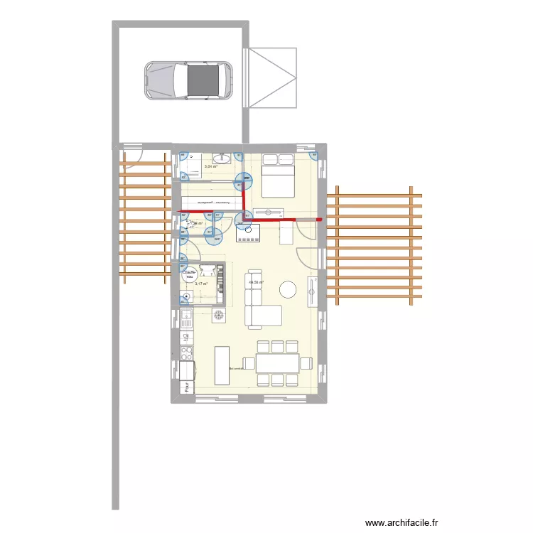 MARSI 3. Plan de 4 Pièces et 57 m²