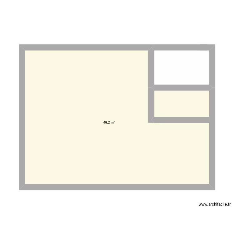 htrstrtjtrjrst. Plan de 1 Pièce et 46 m²