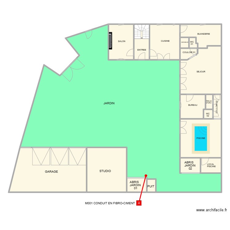 PLAN RDC MAISON ST VICTOR PLUS EXT. Plan de 22 pièces et 396 m2