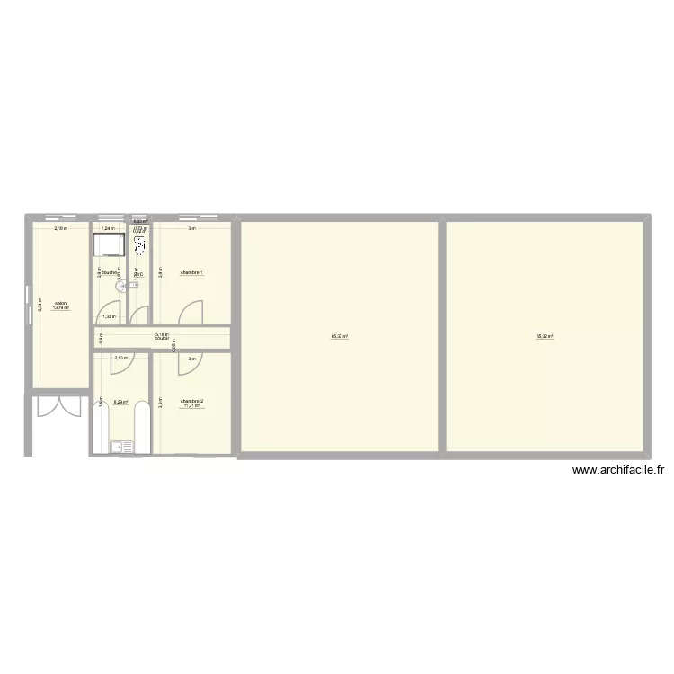 3 maisons. Plan de 10  et 189 m²