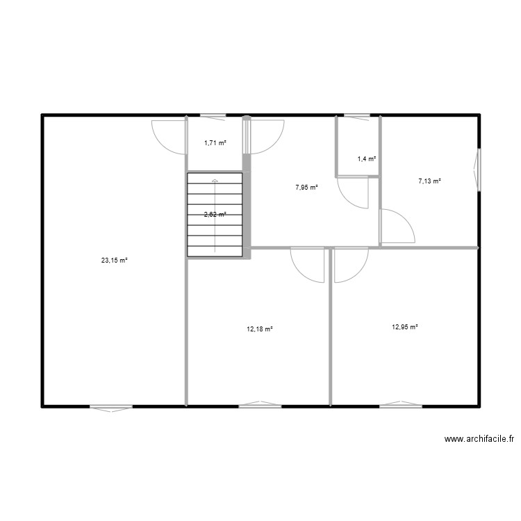 ETAGE Camille. Plan de 8 pièces et 69 m2