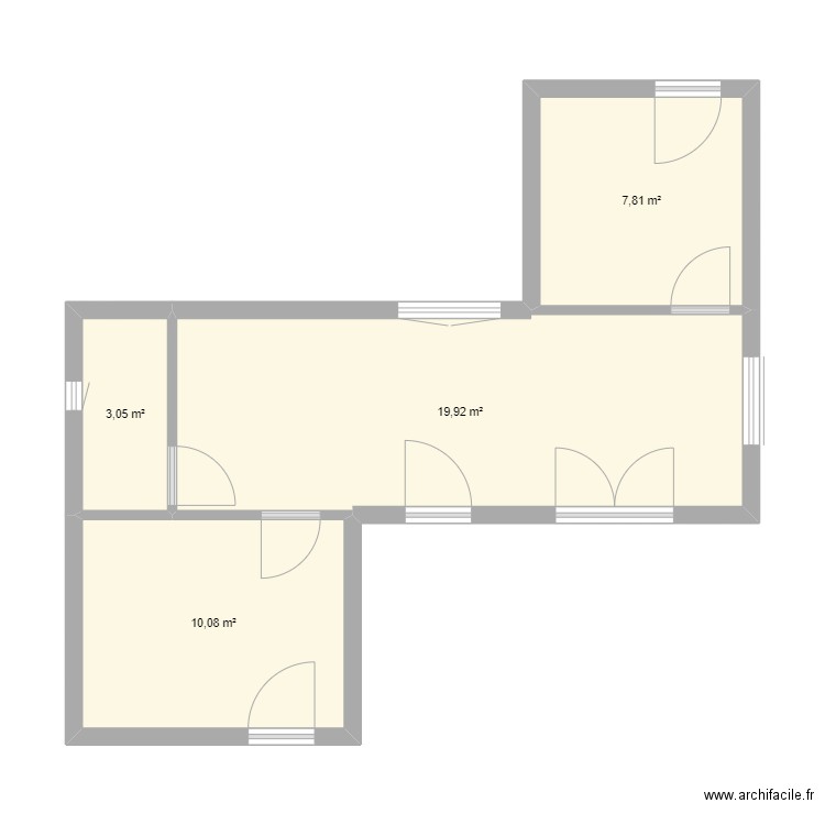 Drôme. Plan de 4 pièces et 41 m2