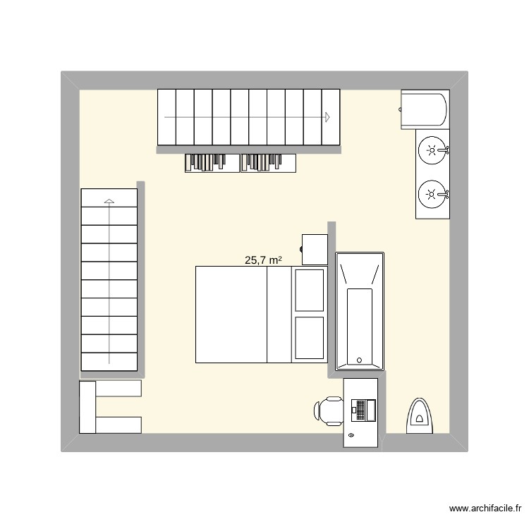 chambre. Plan de 0 pièce et 0 m2