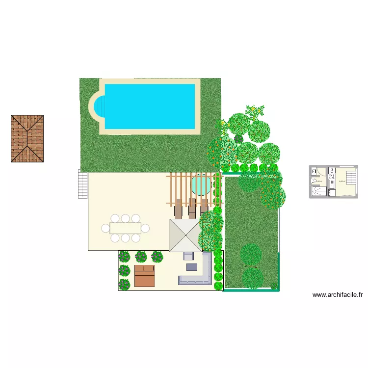 terrasse haute. Plan de 