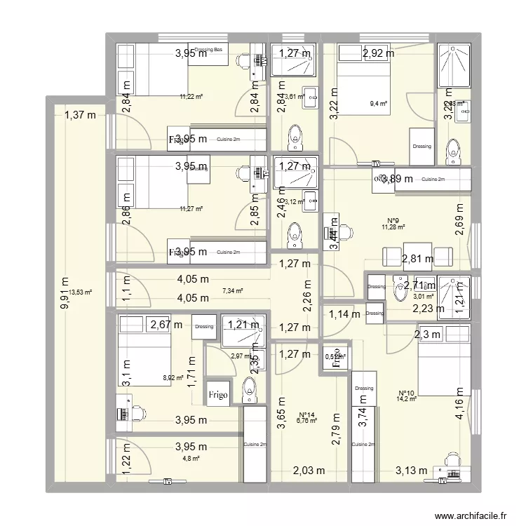 Saint-agne 1er étage Aprés V7 commun central. Plan de 16 et 115 m² Saint-agne 1er étage Aprés V7 commun central. Plan de 16 et 115 m²