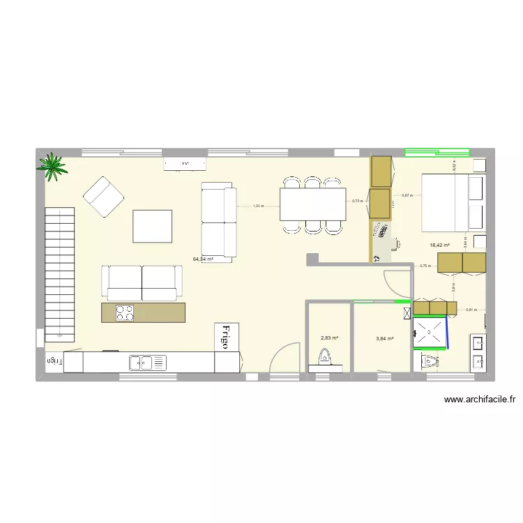 Villa Grasse - RDC V13. Plan de 4 et 89 m² Villa Grasse - RDC V13. Plan de 4 et 89 m²