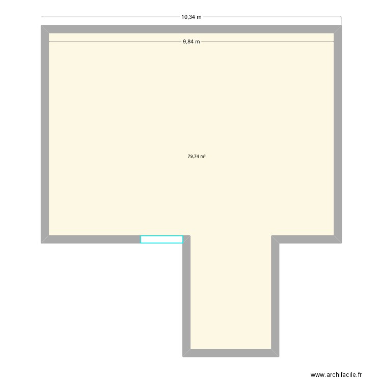Sausses 1 jpranc. Plan de 1 pièce et 80 m2