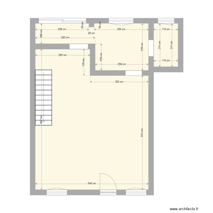 LESCURE - Nouan le Fuzelier RDC. Plan de 3 pièces et 45 m2