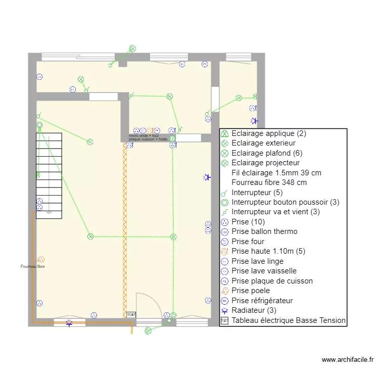 LESCURE - Nouan le Fuzelier RDC. Plan de 3  et 45 m²
