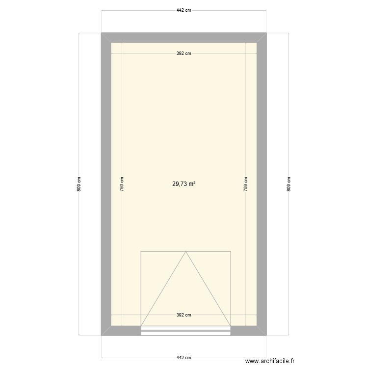 GARAGE COTE HANGAR. Plan de 1 pièce et 30 m2