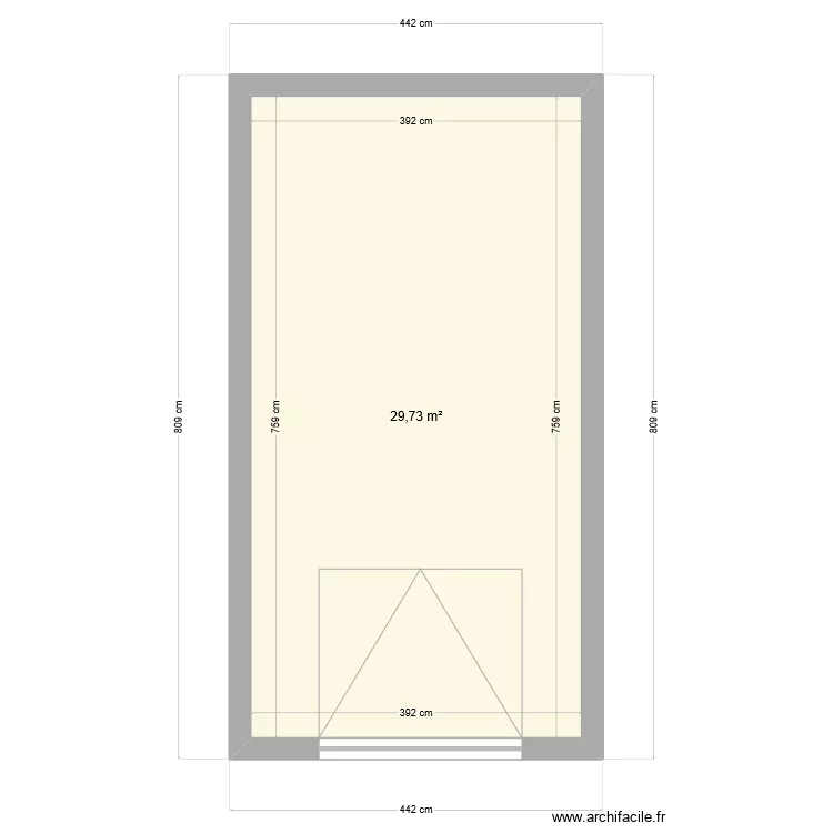 GARAGE COTE HANGAR. Plan de 