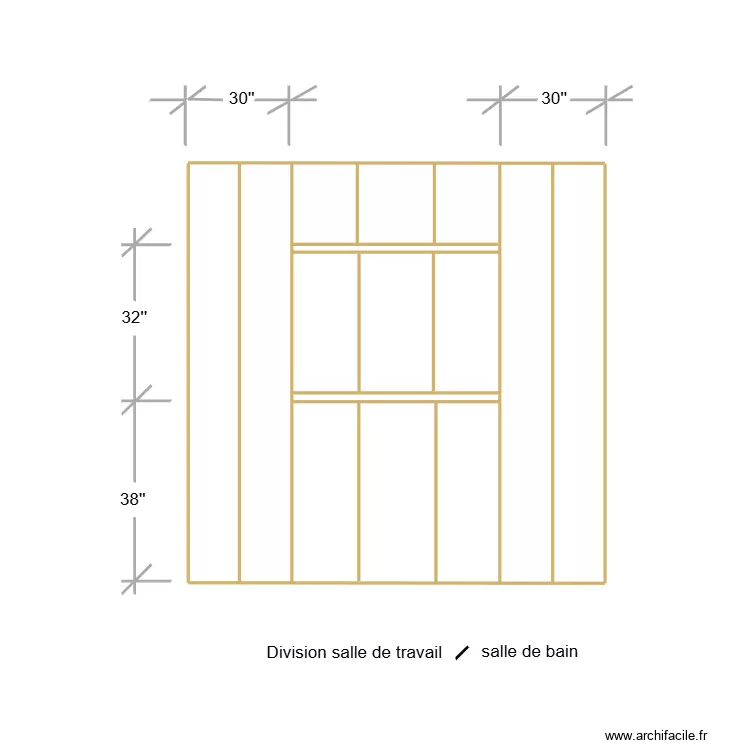 D&eacute;tail mur int&eacute;rieur. Plan de 
