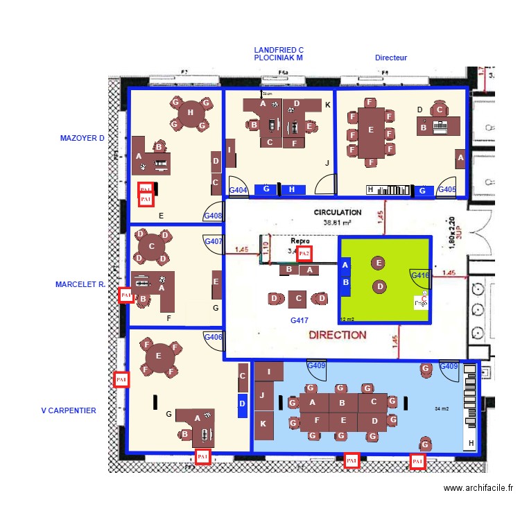 Direction meublé v2. Plan de 7 pièces et 149 m2