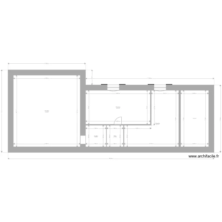 Place blanche &eacute;tage 1. Plan de 6 Pièces et 101 m²
