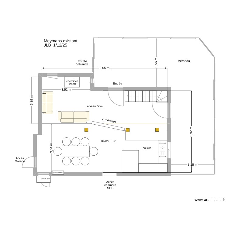 Meymans séjour. Plan de 0 pièce et 0 m2
