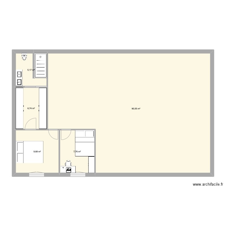 Maison. Plan de 5 pièces et 120 m2
