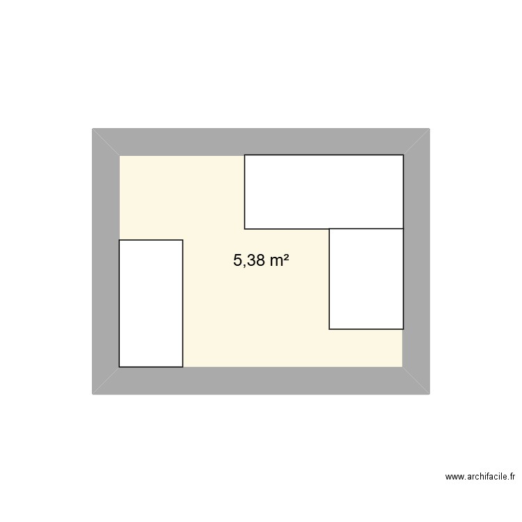 BELLE VIE. Plan de 1 pièce et 5 m2