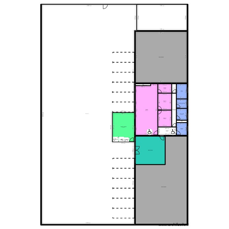 95B46C projet. Plan de 19 pièces et 1671 m2