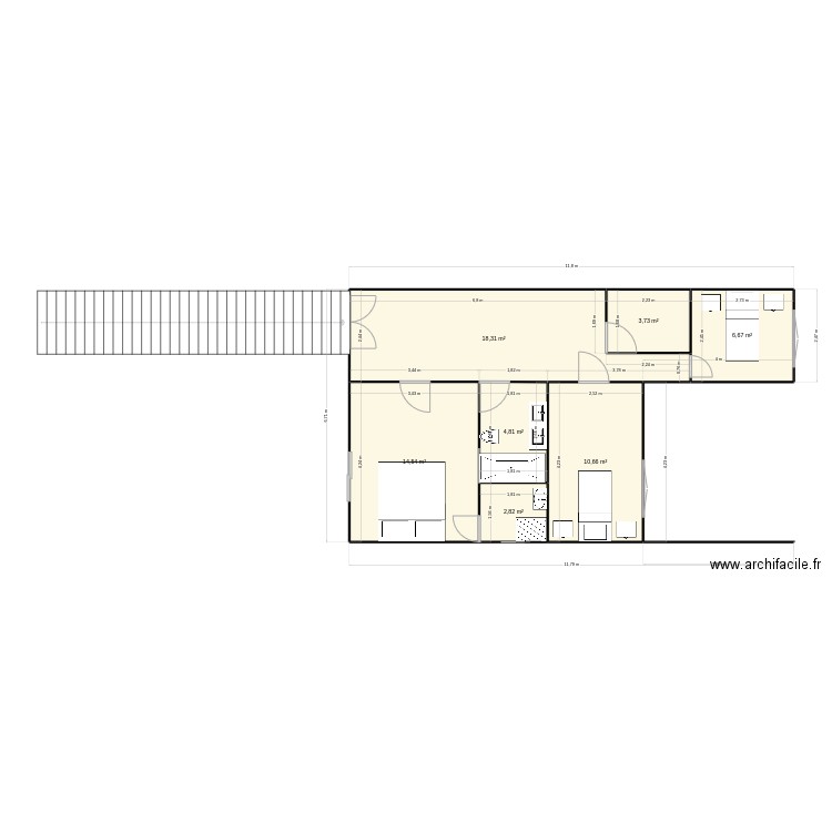 plan moatez. Plan de 7 pièces et 62 m2