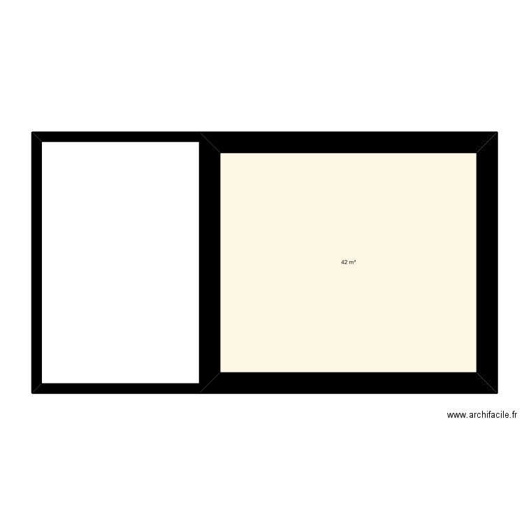 plan étage. Plan de 1 pièce et 42 m2
