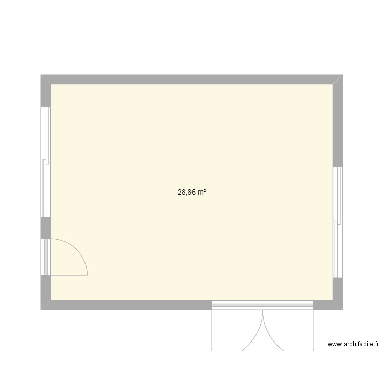 Annexe la rosière. Plan de 1 pièce et 29 m2