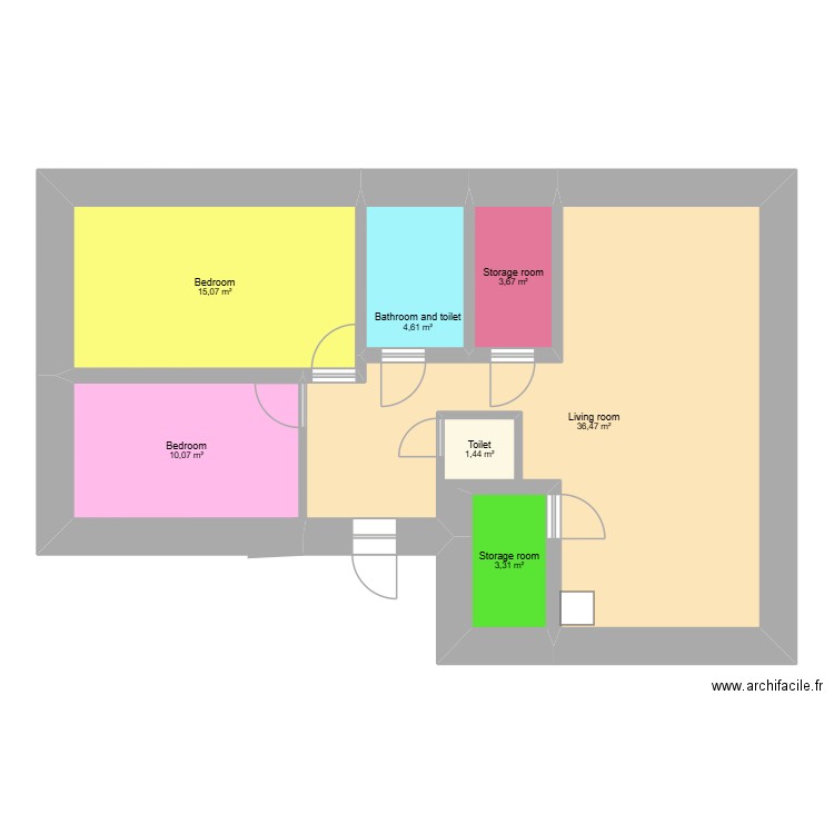 szalmaházunk1.1. Plan de 7 pièces et 77 m2