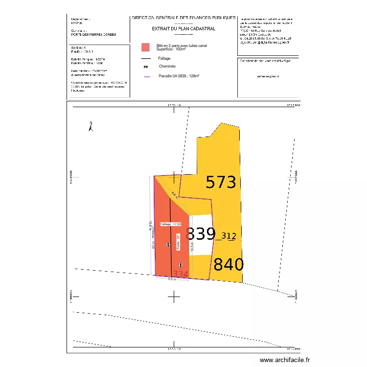 dp02 guttin toiture. Plan de 