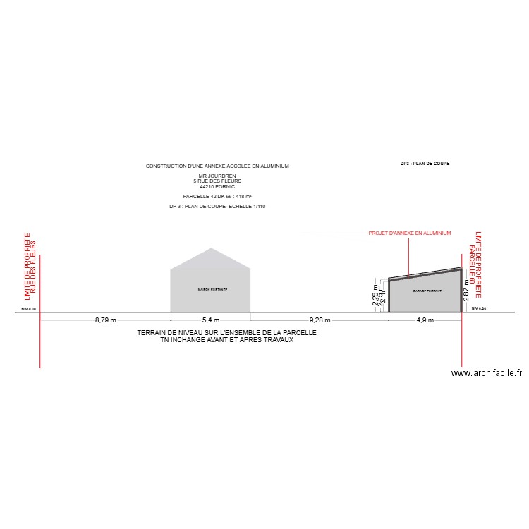 DP 3 JOURDREN AUVENT ALU. Plan de 0 pièce et 0 m2