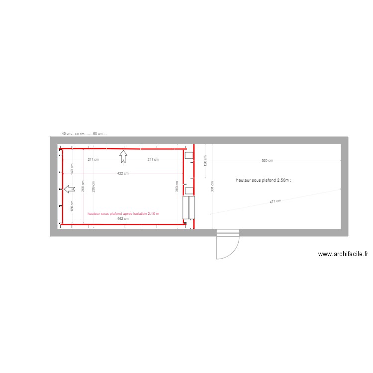 Evaco P6 studio musique montants. Plan de 1 pièce et 30 m2