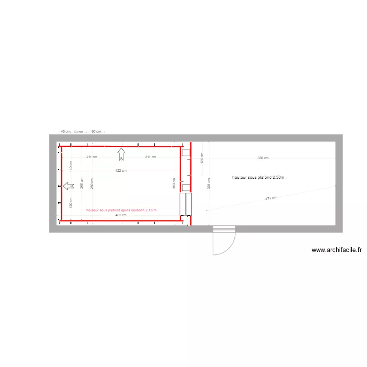 Evaco P6 studio musique montants. Plan de 