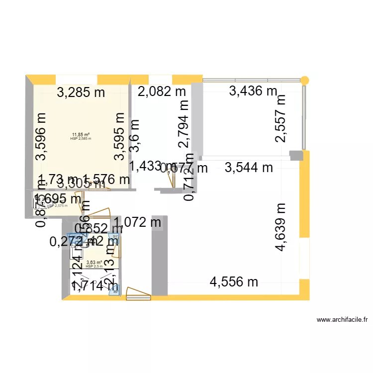 Casi02. Plan de 3 Pièces et 17 m² Casi02. Plan de 3 Pièces et 17 m²