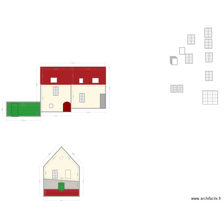 plan avant facade v2.2. Plan de 8 pièces et 114 m2
