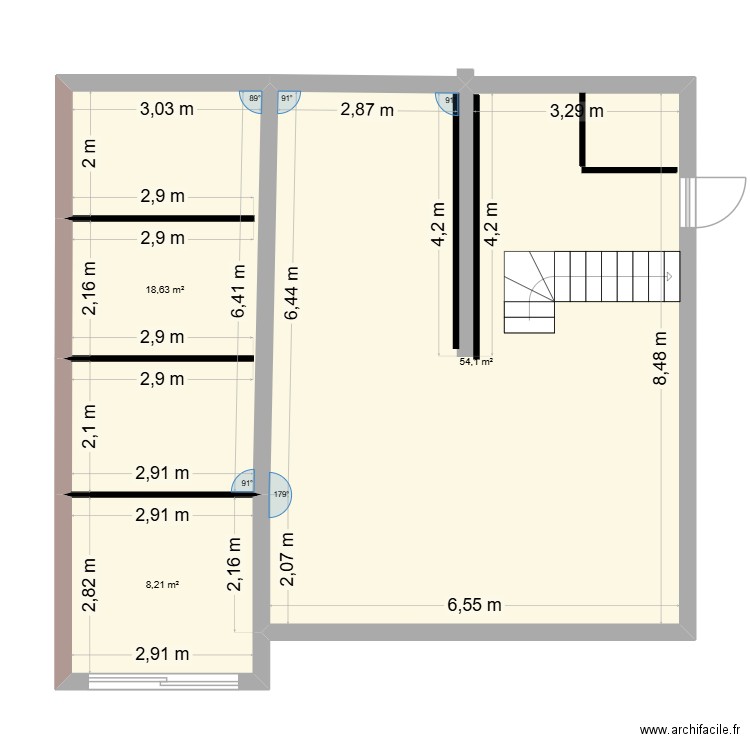 MAISON 1. Plan de 3 pièces et 81 m2